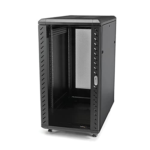 Image of StarTech.com 4-Post 25U Server Rack Cabinet, 19" Data Rack Cabinet for IT / Network Equipment, with Adjustable Mounting Rails