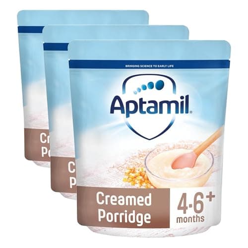 Image of Aptamil Creamed Porridge Baby Food Cereal, 4-6+ Months, 125g (Pack of 15)