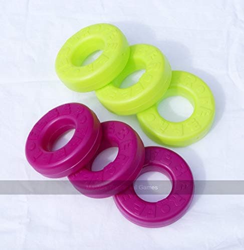 Image of Pack of 6 spare disks for Mega 4 in a Line (3 purple, 3 light green)