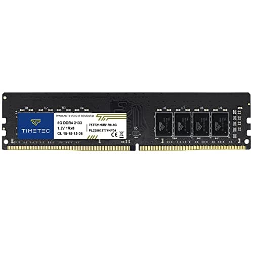 Image of Timetec 8GB DDR4 2133MHz (PC4-2133P) PC4-17000 UDIMM Desktop RAM – 288-Pin 1.2V CL15 Non-ECC Unbuffered DIMM Memory Module Upgrade