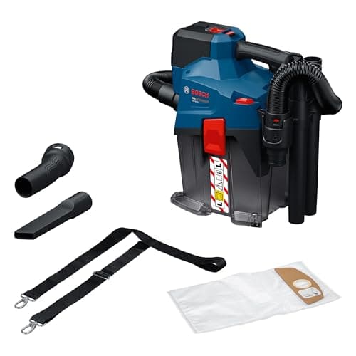 Image of Bosch PRO 18V System Cordless Vacuum Cleaner GAS18V-6LS (incl. Flexible Hose, Elbow Pipe, Crevice Nozzle, Floor Nozzle, PT Adapter, Tubes, Fleece Bag)