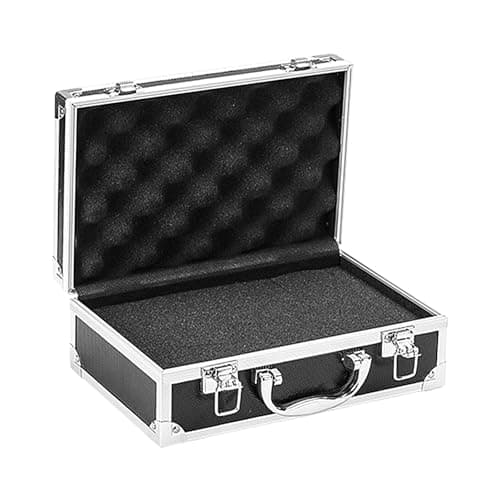 Image of Aluminum Alloy Portable Toolbox, Aluminum Tool Box 25.5x16.5x9.5cm, Flight Case with Padded Foam, Portable Aluminium Case Storage Toolbox Small Parts Organiser