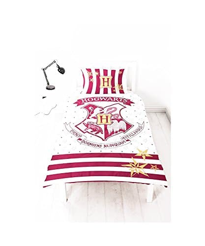 Image of Harry Potter 'Muggles' Single Duvet Set – Reversible Two Sided Hogwarts Large Print Design
