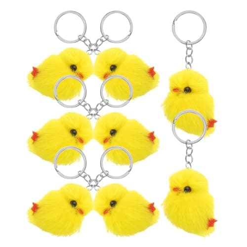 Image of KOMBIUDA 8pcs Cute Plush Chick Keychains, Small Yellow Soft Texture Bag Charms with Lightweight Fluffy Pendant for Purse Or Present Accessories