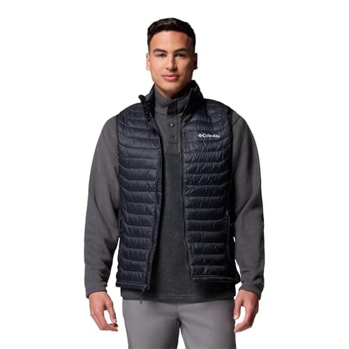 Image of Columbia Men's Powder Pass Hybrid Vest, Puffer Vest Body Warmer, Black, L