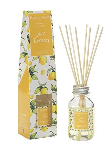 Image of Hassett Green London - Just Lemon Fragrance Oil Reed Diffuser 100ml - Long Lasting Home Indoor Fragrance with 8 Rattan Reeds