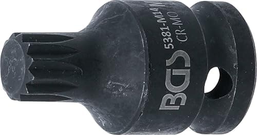 Image of BGS 5381-M14 | Impact Bit Socket | length 43 mm | 12.5 mm (1/2") Drive | Spline (for XZN) M14