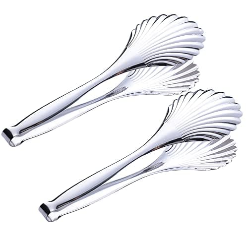 Image of Enwinner Buffet Cooking Serving Tongs, 12 inch Kirsite Catering Chef Food Salad BBQ Serving Utensils, Set of 2(stainless steel) (Stainless Steel)