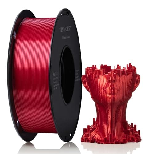 Image of TINMORRY PLA Filament 1.75mm 1kg, Silky Shiny PLA 3D Printer Filament, Compatible with Most FDM 3D Printers, 1 KG 1 Spool, Silk Red