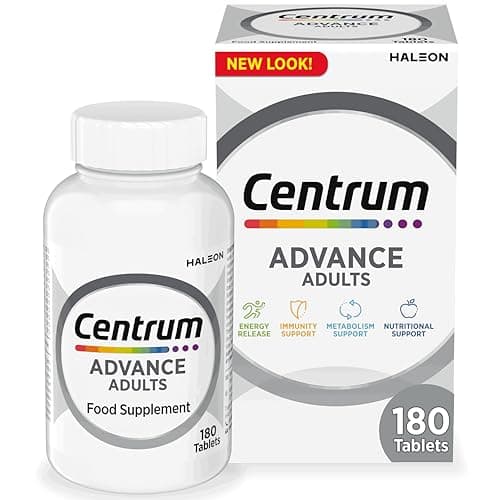 Image of Centrum Advance Multivitamin & Mineral Supplements, 24 essential nutrients including vitamin D, C, Calcium, Daily Multivitamin Tablets, 180ct