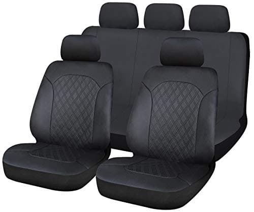 Image of UKB4C Leatherette Full Set Front & Rear Car Seat Covers for Mercedes-Benz C-Class Amg 08-On