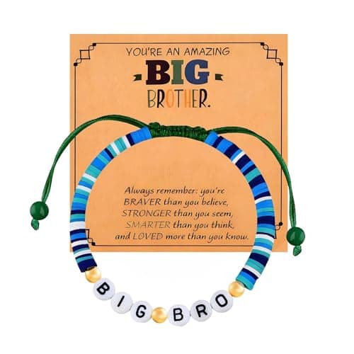 Image of Suupii Big Brother Bracelet for Men,Big Brother Gifts Boys Bracelet with Greeting Card Inspirational Motivational Design, Suitable for Birthday Gifts from Little Brother and Sister