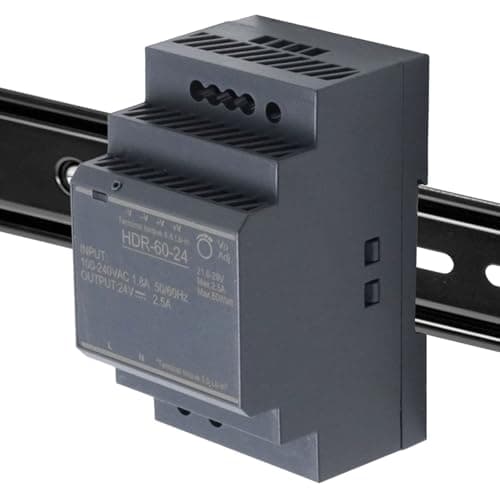 Image of JUUDDENPARTS Switching Power Supply, 60W 24V 2.5A DIN Rail Transformer for Industrial Automation Equipment, Input AC 100V-240V Output DC 24V