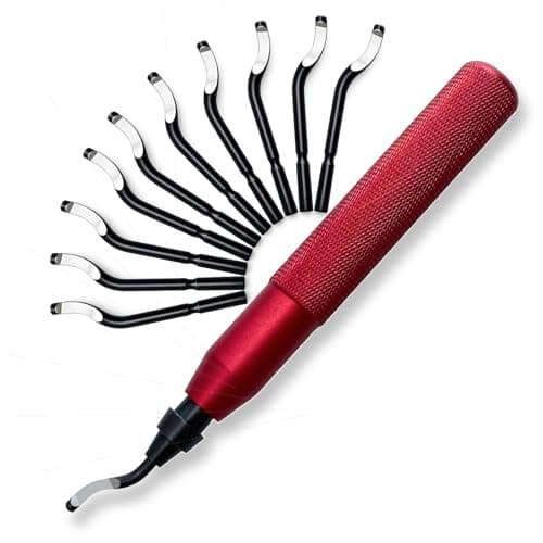 Image of Deburring Tool Kit with 11 High Speed Steel BS1010 Blades, for Metal, Copper, Brass, PVC Pipes, 3D Printing and Resin Finishing, Precision Burr Removal for DIY, Plumbing and Industrial Use
