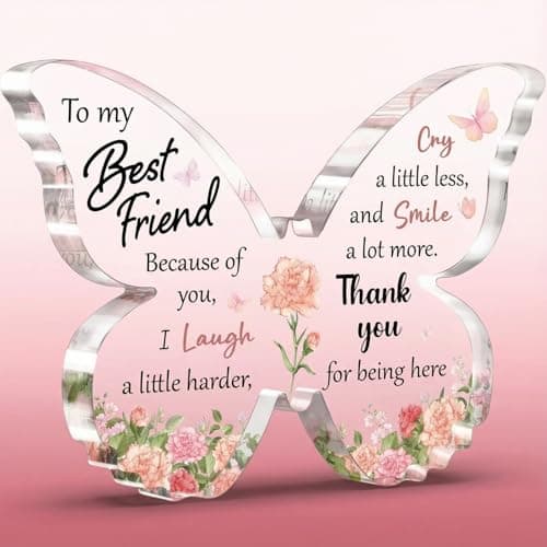 Image of Butterfly Acrylic Plaque, Gifts for Friendship with Elegant UV-Printed Design – Gifts for Best Friend Birthday, Christmas, Anniversary or Bestie Appreciation