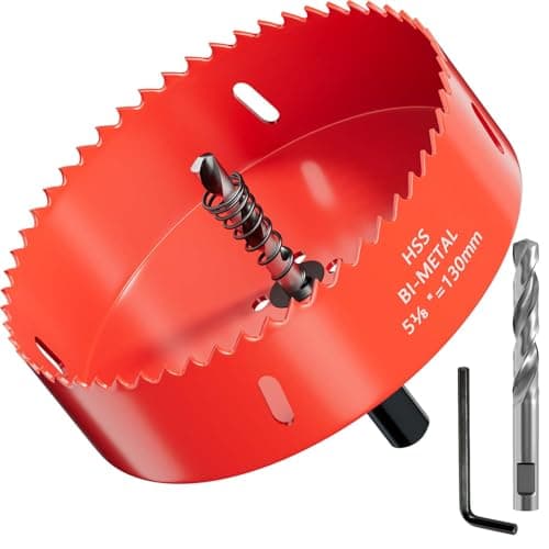 Image of GARHWAL Bi-Metal Hole Saws - 130mm Wood Cutter, Metal Hole Saw, Circular Cutter for Walls, Core Drill Bit - Fast Cutting with Long-Lasting Blades for Plumbing, Conduits, Kitchens, Other DIY Projects