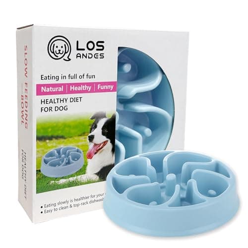 Image of LOS ANDES Slow Feeder Dog Bowl, Anti Gulp Dog Food Bowl, Healthy Slow Eating Dog Bowl to Reduce Choking and Overeating, Stop Feeding Bowl for Small Medium Size Dogs