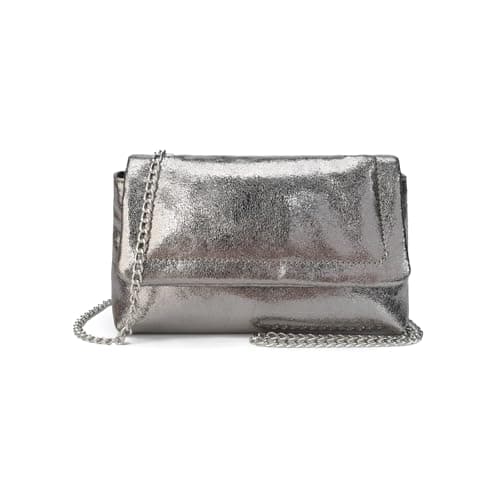 Image of Gladdon Small Clutch Bag for Women with Detachable Chain Strap Soft Shiny Leather Cross Body Shoulder Handbag for Party Daily Use