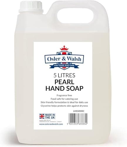 Image of Osler & Walsh 5 Litre Pearl Hand Soap, Lightly Fragranced Hand Wash for Home, School and the Workplace. Hydrates & Softens Skin, Non-Sticky Liquid Hand Soap Protects Skin From Dryness