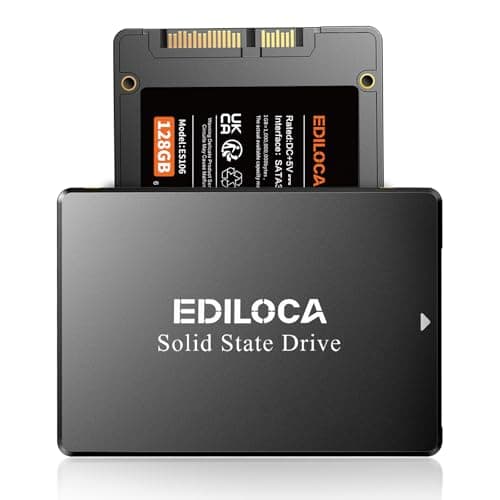Image of Ediloca 128GB SSD, Internal Solid State Drives, 2.5" SATA SSD 128GB, Up to 500MB/s, 3D NAND TLC, Compatible with Laptop & PC Desktop(ES106 Black)