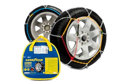 Image of Goodyear Set of 2 x 9 mm Metallic Car Snow Chains Size 120 with Automatic Tensioner