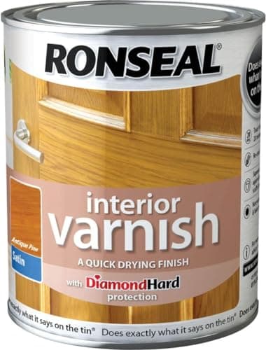 Image of Ronseal RSLIVSAP250 250ml Quick Dry Satin Interior Varnish - Antique Pine