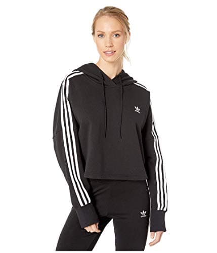Image of adidas Originals Women's Cropped Hooded Sweatshirt, Black, Large