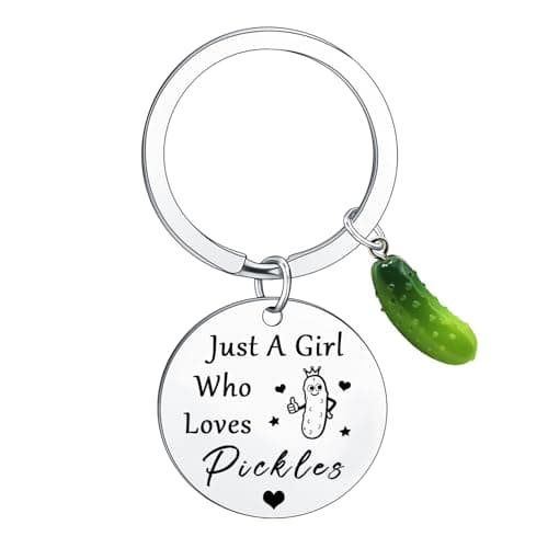 Image of Ghloyza Pickle Gifts for Women Funny Pickles Keyring Gift for Girl Just a Girl Who Loves Pickles Key Ring Best Pickle Lovers Gifts Christmas Birthday Gifts Friendship Gifts