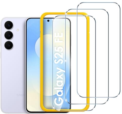Image of ivoler 3 Pack Screen Protector for Samsung Galaxy S25 FE 5G, with Easy Installation Tool, 30-second installationTempered Glass Protection Film - Anti-Scratch, Anti-Bubble (Not for Samsung S25 5G)