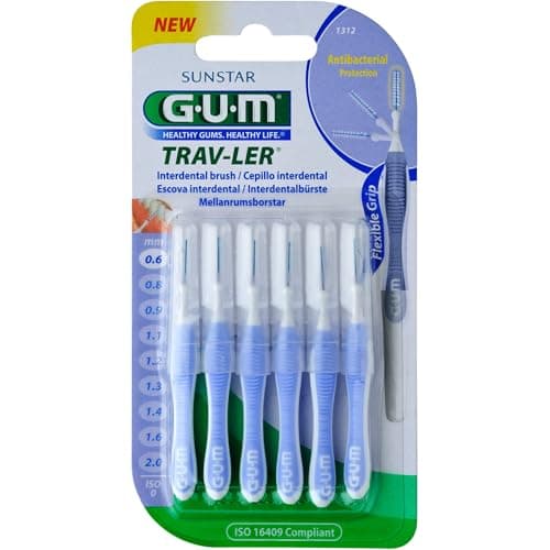 Image of GUM Trav-ler interdental brush 0.6 mm, light blue,1 Pack of 6