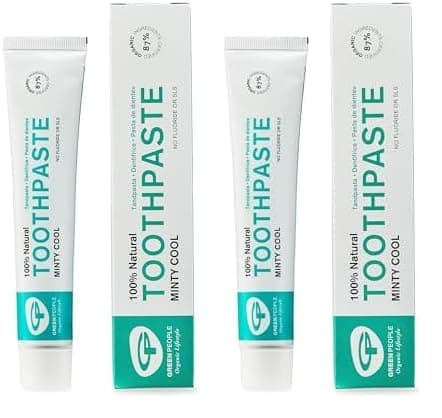 Image of Green People Minty Cool Toothpaste 50ml | 100% Natural Mint Toothpaste for Adults | Fluoride & SLS Free | Organic & Natural | Soothes Sensitive Gums | Vegan & Cruelty Free