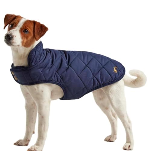 Image of Rosewood x Joules Navy Blue Quilted Coat for Dogs, Medium, Washable, Lightweight, Warm Winter Dog Jacket for Medium Dogs