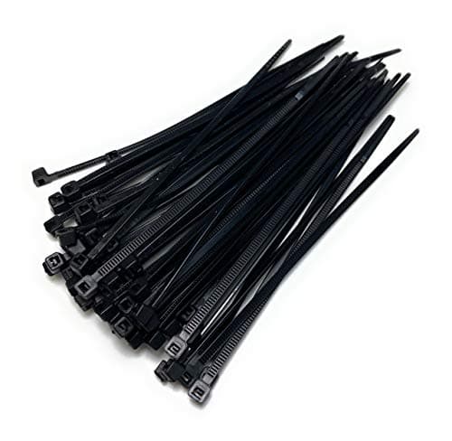 Image of Small Standard Nylon Cable Ties 2.5mm in Width Zip Straps, Pack of 100 (2.5mm x 100mm, Black)