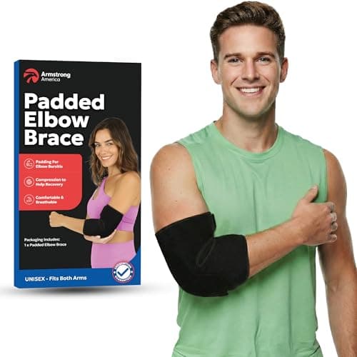 Image of Soft Elbow Pad For Bursitis & Elbow Tendonitis Relief Wrap | Padded Compression Sleeve for Bursitis | Tendonitis Relief Wrap Pads | Tennis Elbows Brace for Women Men | Arm Cushion Brace (Large/XL)