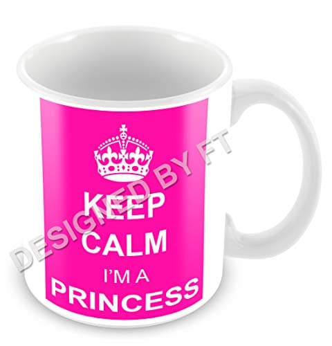 Image of FlyingTurtles Keep Calm I'm A Princess Ceramic White 11oz Mug(Pink) by FT