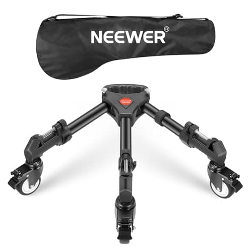 Image of NEEWER Photography Tripod Dolly, Heavy Duty 50lbs Capacity Tripod Wheels with 3 inch Rubber Wheels, Adjustable Leg Mount and Carry Bag for Canon Nikon Sony DSLR Cameras Camcorder Photo Video Lighting