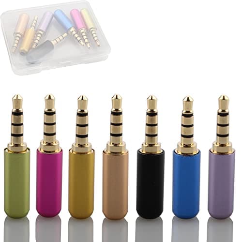 Image of RUNCCI-YUN 7PCS 3.5mm TRRS 4 Pole Stereo Plugs,1/8" Solder Type audio jack 3.5mm DIY Connector headphone replacement audio jack