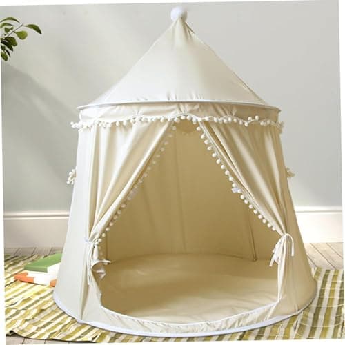 Image of Teepee Tent for Kids, 49''x43'' Foldable Kids Tent Indoor with Window & Tie Rope, Soft Comfort Playhouse for Girls, Boys, Pets - Room Decorations
