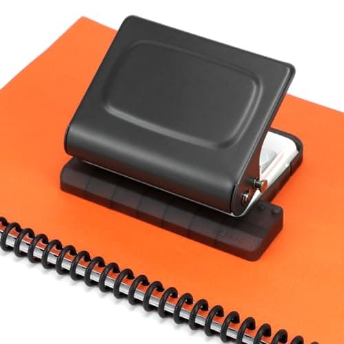 Image of QWORK® 10-Hole Binding Machine for A4/B5/A5 Paper, Comes with 12pcs 30-Hole Binder Rings - Ideal for Office, School, and DIY Projects