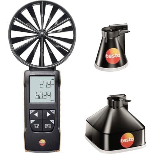 Image of testo 417 set 1 - wing wheel anemometer with measuring funnels