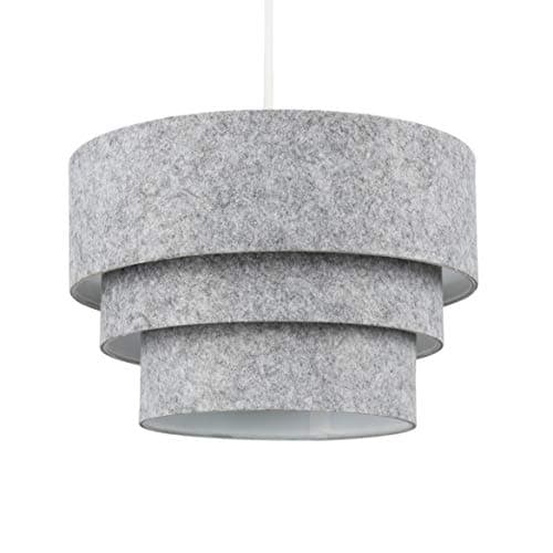 Image of MiniSun | Round Modern 3 Tier Fabric Ceiling Pendant Lamp Light Shade in Felt | Shades & Home Improvements Essential | 30cm Shade Width