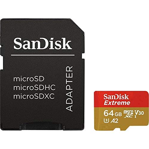 Image of SanDisk Extreme 64 GB microSDXC Memory Card for Action Cameras and Drones with A2 App Performance up to 160 MB/s, Class 10, U3, V30