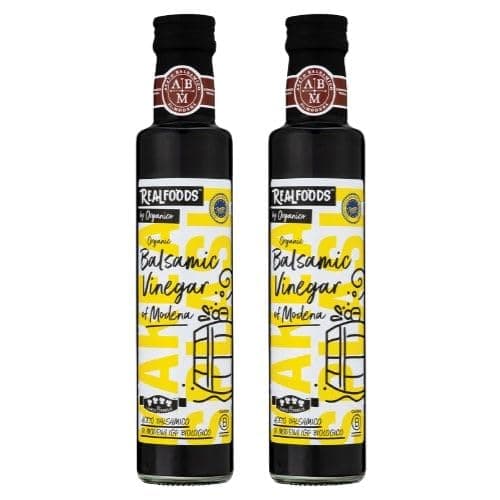Image of Realfoods by Organico | Oak-Aged Balsamic Vinegar di Modena – Organic Heritage from the Heart of Italy, 250ml (Pack of 2)