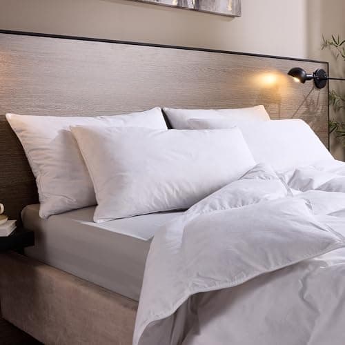 Image of Snuggledown Luxury Goose Feather & Down Pillow - Ethically Sourced 85:15 Blend, Medium Support Bed Pillow for Back Sleepers | UK-Made, Cotton Cover, Washable (48 x 74cm)
