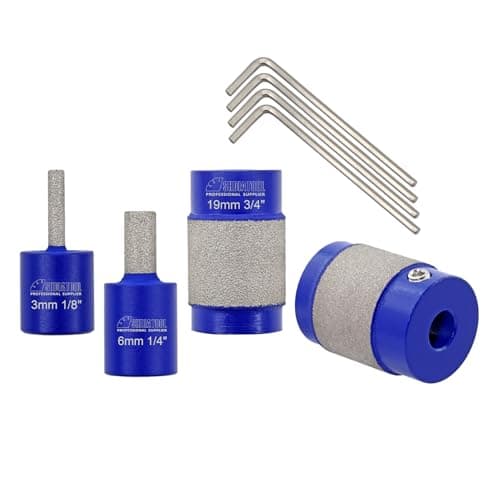 Image of SHDIATOOL Diamond Glass Grinder Bits for Stained Glass, Grinding Wheel (4 Pieces,3mm 6mm 19mm 25mm)