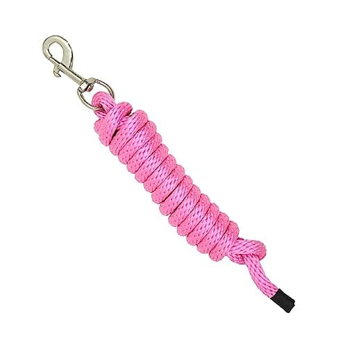 Image of SIE Pack of 2 Solid Poly Lead Rope for Horse and Livestock 8 ft (Pink)