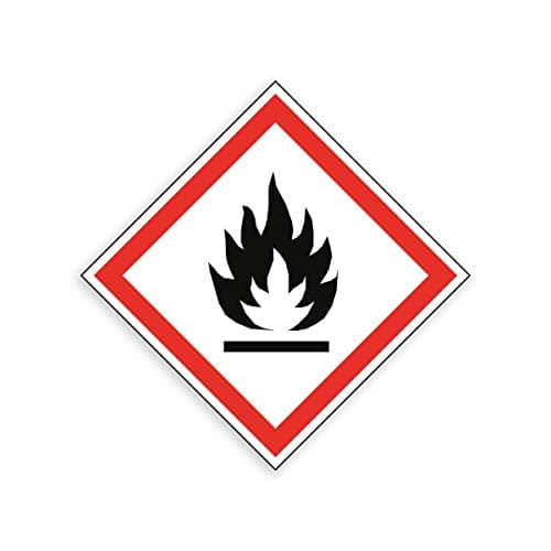 Image of Safety & Hazard Sign - Harmful Substances - GHS COSHH Symbol [Flammable] (75mm x 75mm Diamond)