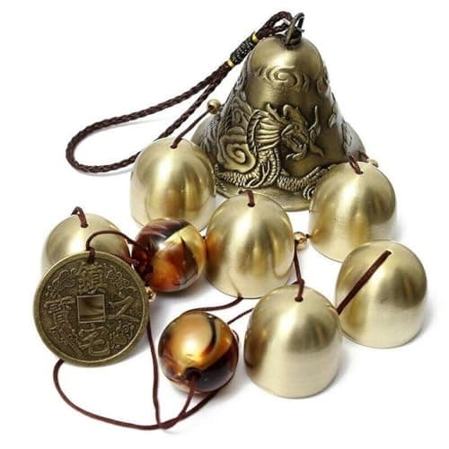 Image of Fengshui Wind Chimes, Outdoor Fortune Tree Metal Bells Feng Shui Wind Chimes for Lucky Home Garden Patio Yard Hanging Decor Gift (6 Bells)