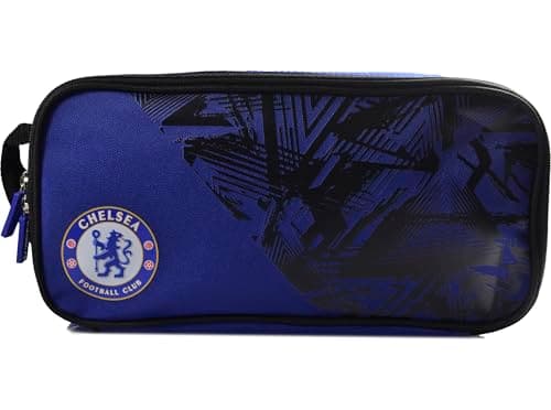 Image of Hy-Pro Chelsea FC Official Football Boot Bag – Blue & Black Sports Equipment Storage with Club Logo, Zip Closure, Durable Shoe & Cleat Carry Bag