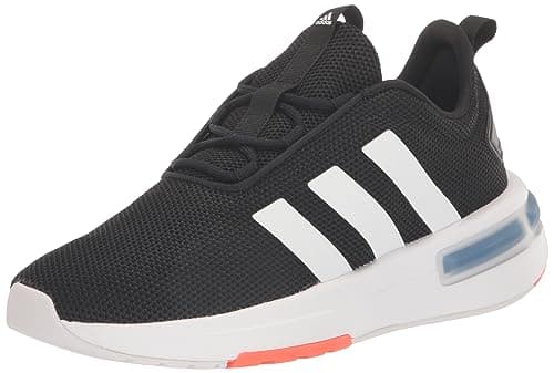 Image of adidas Unisex Children's Racer Tr23 Trainers, Black White Red Solar Lace Up, 6 US Big Kid